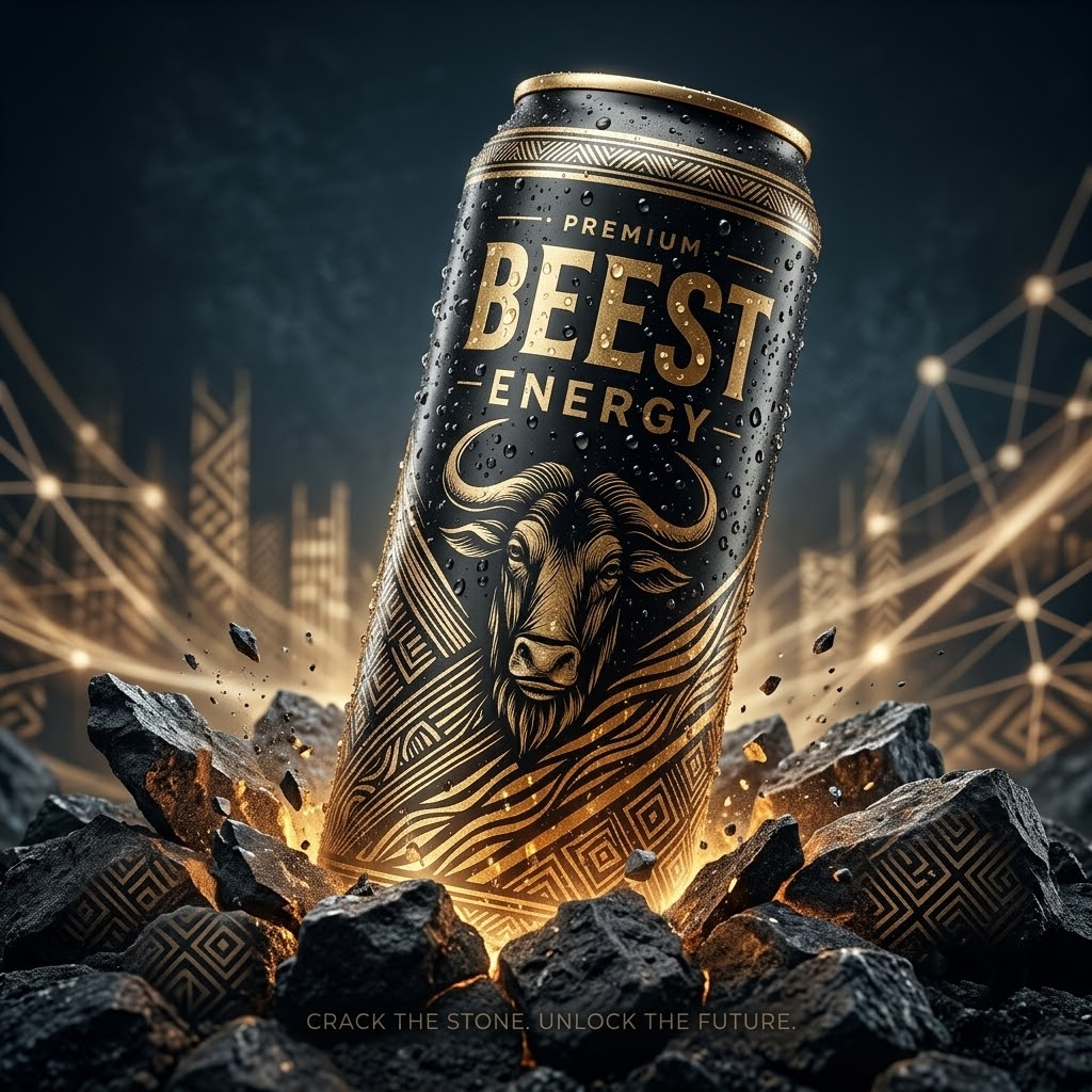 BEEST Energy can bursting through stone